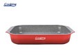 Tava cu acoperire ceramica Red Line, Cooking by Heinner, 39.5x26x6.5 cm, aluminiu turnat, rosu/gri