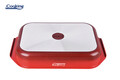 Tava cu acoperire ceramica Red Line, Cooking by Heinner, 39.5x26x6.5 cm, aluminiu turnat, rosu/gri