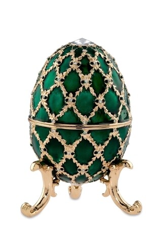 Cutie decorativa Egg,  Hermann Bauer, 6x10 cm, verde
