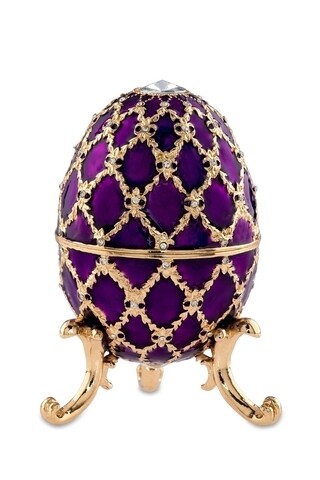 Cutie decorativa Egg,  Hermann Bauer, 6x10 cm, mov