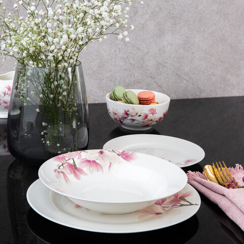 Serviciu de masa 18 piese Magnolia, Ambition, 28x23x28 cm, portelan, multicolor