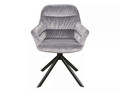 Scaun rotativ Astoria II Velvet, Signal, 60x45x85 cm, catifea/otel, gri inchis/negru