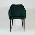 Scaun Astor Velvet, Signal, 46x46x84 cm, catifea/otel, verde/negru