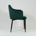 Scaun Astor Velvet, Signal, 46x46x84 cm, catifea/otel, verde/negru