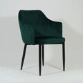 Scaun Astor Velvet, Signal, 46x46x84 cm, catifea/otel, verde/negru