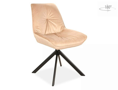 Scaun rotativ Boogie I Velvet, Signal, 53x45x89 cm, catifea/otel, bej/negru