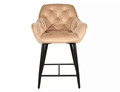 Scaun de bar Cherry H-2 Velvet, Signal, 56x40x87 cm, catifea/otel, bej/negru