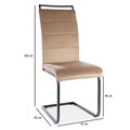 Scaun H441 Velvet, Signal, 41x42x102 cm, catifea/otel, bej/negru