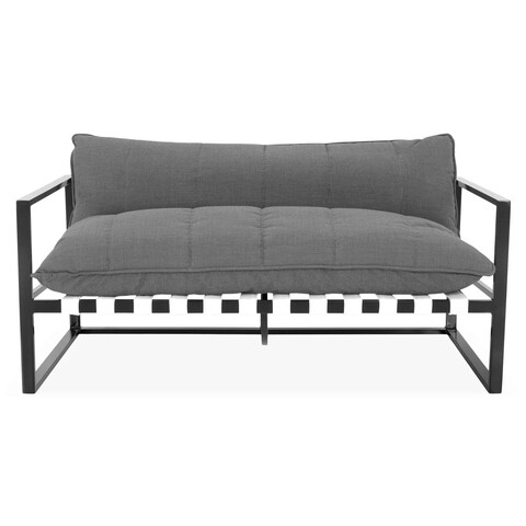 Canapea 2 locuri pentru gradina Reef, 150x77x61 cm, aluminiu, gri/negru