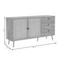 Bufet inferior Oslo, Pakoworld, 150x39x79 cm, PAL/ratan sintetic, sonoma