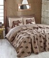 Cuvertura de pat dubla, Eponj Home, Fil Brown, 200x235 cm, 100% bumbac, maro