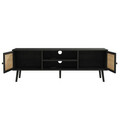 Comoda TV Oslo, Pakoworld, 150x39x49 cm, PAL/metal, negru/natura