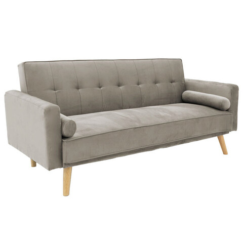 Canapea extensibila 3 locuri Success, Pakoworld, 190x80x84 cm, catifea, gri