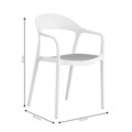 Scaun de gradina Ember, Pakoworld, 52.5x56.5x81 cm, polipropilena cu protectie UV, alb/negru