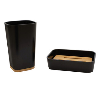 Negru, Set de baie 2 piese