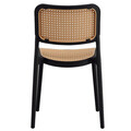 Scaun de gradina Poetica, Pakoworld, 42x52x81 cm, polipropilena cu protectie UV, negru/bej