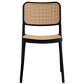Scaun de gradina Poetica, Pakoworld, 42x52x81 cm, polipropilena cu protectie UV, negru/bej