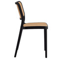Scaun de gradina Poetica, Pakoworld, 42x52x81 cm, polipropilena cu protectie UV, negru/bej