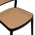 Scaun de gradina Poetica, Pakoworld, 42x52x81 cm, polipropilena cu protectie UV, negru/bej