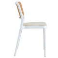 Scaun de gradina Poetica, Pakoworld, 42x52x81 cm, polipropilena cu protectie UV, alb/bej
