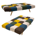 Set mobilier living 3 piese Lounge-1, Pakoworld, canapea extensibila 3 locuri / masuta / comoda TV, multicolor