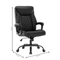 Scaun de birou Victory, Pakoworld, 64.5x72.5x118 cm, piele ecologica, negru