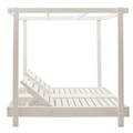Sezlong tip pat dublu / pat de zi Dual, Pakoworld, 173x205x196 cm, lemn de fag, alb