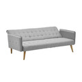 Canapea extensibila 3 locuri Onero, Inart, 187x85x80 cm, poliester/fier/lemn de brad, gri