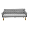 Canapea extensibila 3 locuri Onero, Inart, 187x85x80 cm, poliester/fier/lemn de brad, gri