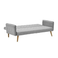 Canapea extensibila 3 locuri Onero, Inart, 187x85x80 cm, poliester/fier/lemn de brad, gri