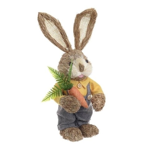 Decoratiune Rabbit whit carrot, InArt, 13x11x33 cm, multicolor