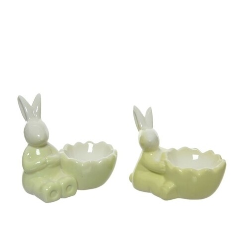 Suport pentru ou Rabbit, Decoris, portelan, galben