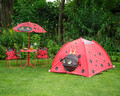 Set mobilier de gradina pentru copii Ladybug, Decoris, 4 piese, fier/poliester, rosu