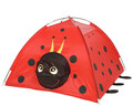 Cort de gradina pentru copii Ladybug, Decoris, 120x120x80 cm, poliester, rosu