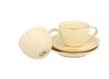 Set 2 cesti espresso cu farfurie Ice Cream, Duo, 120 ml, portelan, crem/auriu