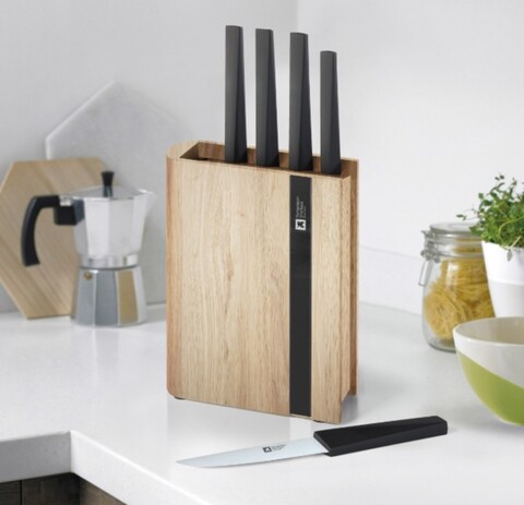 Комплект от 5 ножа с държач, Richardson Sheffield, Edge Black, неръждаема стомана/дърво, черни