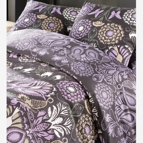 Lenjerie de pat pentru doua persoane King Size, Christian Lacroix, 3 piese, 100% bumbac satinat, mov