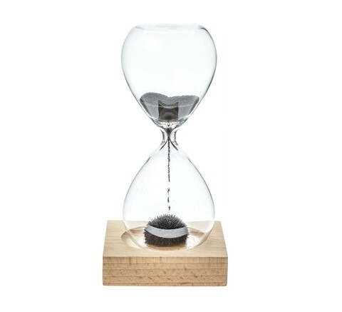Clepsidra cu nisip magnetic, 6x14 cm, sticla