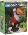 Lampa solara de gradina Tucan, H21 cm, negru/alb