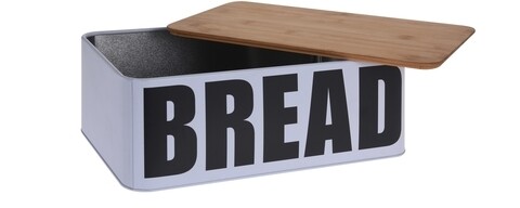 Cutie pentru paine, 32.5x20.5x12 cm, metal/bambus