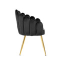 Fotoliu Lana, Homla, 56x55x83 cm, metal/catifea din poliester, negru