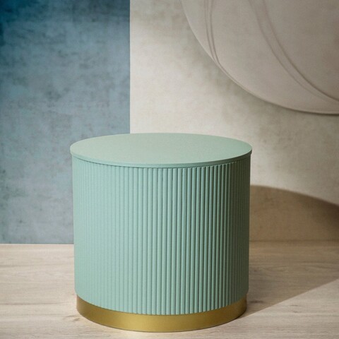 Masuta de cafea Tabi, Homla, 40x36 cm, MDF, verde fistic/auriu