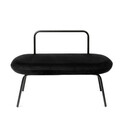 Bancheta Ina, Homla, 95x45x61 cm, otel/MDF/catifea din poliester, negru