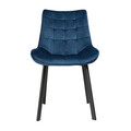 Scaun Colin, Homla, 53x51x83 cm, metal/MDF/velur, albastru