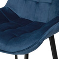 Scaun Colin, Homla, 53x51x83 cm, metal/MDF/velur, albastru
