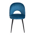 Scaun Tercio, Homla, 55x47x77 cm, metal/catifea din poliester, albastru