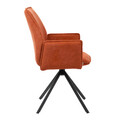 Scaun rotativ Lugro, Homla, 60x56x82 cm, metal/poliester, caramiziu