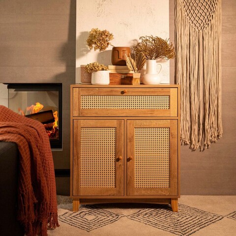 Comoda Notto, Homla, 74x35x86 cm, MDF, natur