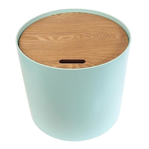 Masuta de cafea cu spatiu de depozitare, HD3821, 43x48 cm, MDF, verde deschis