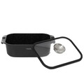 Tava cu capac Darren, Homla, 41x25.7x11 cm, 7 L, aluminiu/sticla, negru